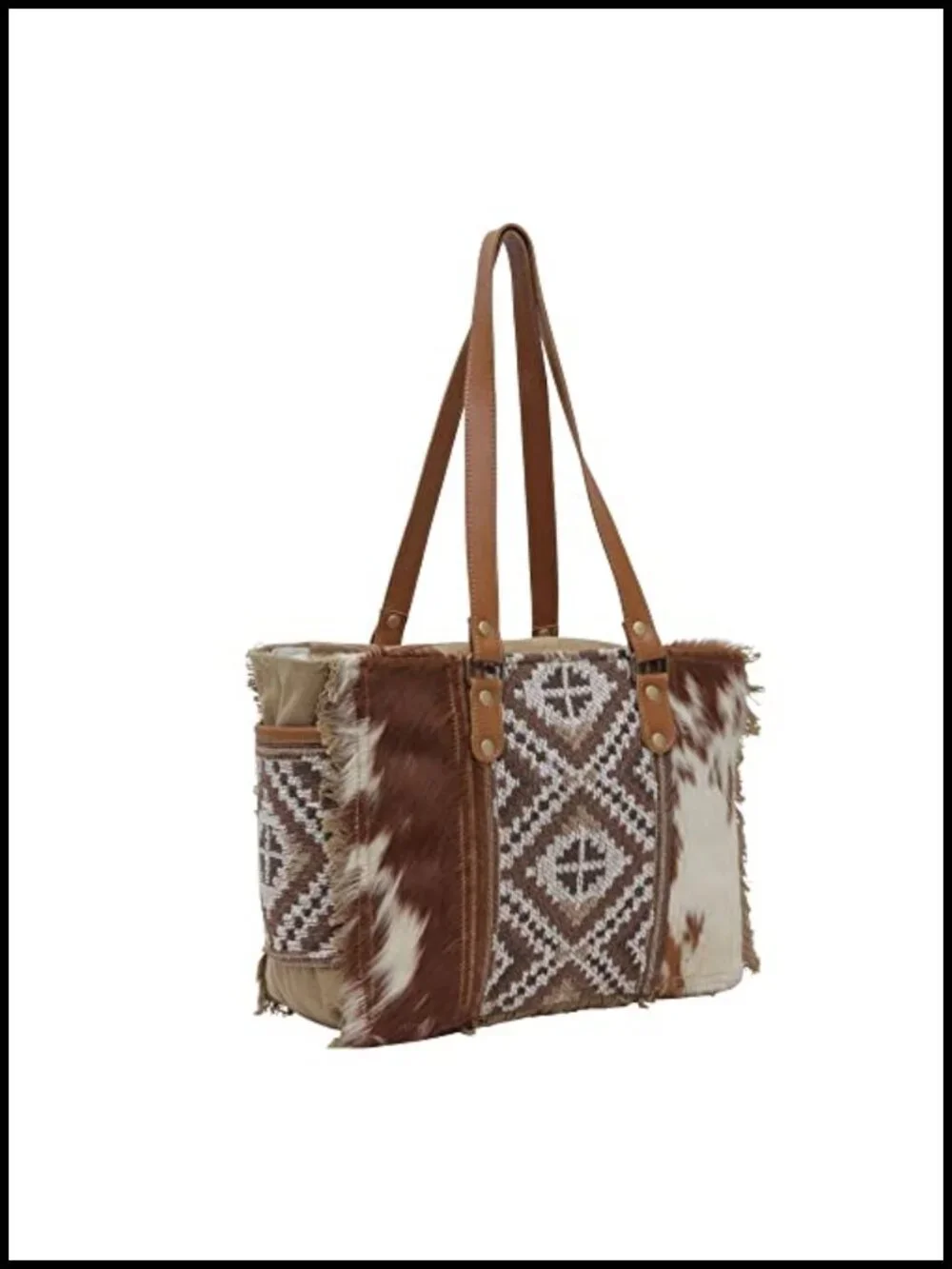Canvas & Upcycled Leather Weekender Tote Bag